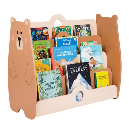 Maci mintás 4 szintes nyitott könyvespolc