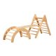 OOOK 3-Piece Climber with Pikler Triangle and Rainbow Climber in Natural Finish