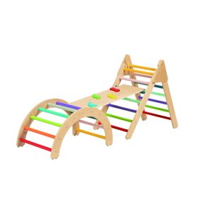 OOOK 3-Piece Climber with Pikler Triangle and Rainbow Climber   OOOK 3-Piece Climber with Pikler Triangle and Rainbow Climber