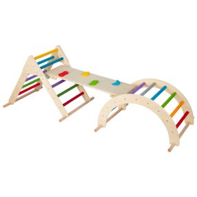   OOOK 3-Piece Climber with Pikler Triangle and Rainbow Climber