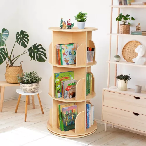 Körbeforgatható 3 szintes könyvespolc